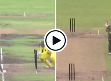 Watch: Bangladesh captain run out in farcical fashion with foot over crease in Australia ODI