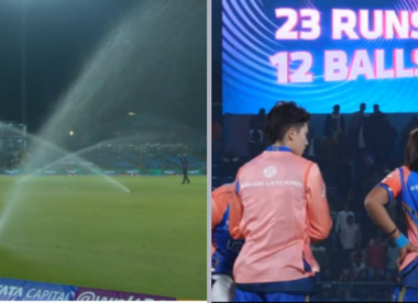 Bizarre delay as sprinklers turn on during Mumbai Indians' run-chase in WPL
