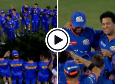 Watch: Sachin Tendulkar presents Rohit Sharma with special jersey ahead of 200th IPL game for Mumbai Indians