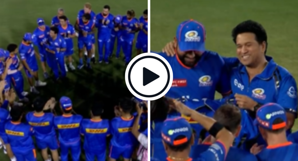 Watch: Rohit Sharma was presented with a commemorative jersey ahead of his team Mumbai Indians’ game against Sunrisers Hyderabad
