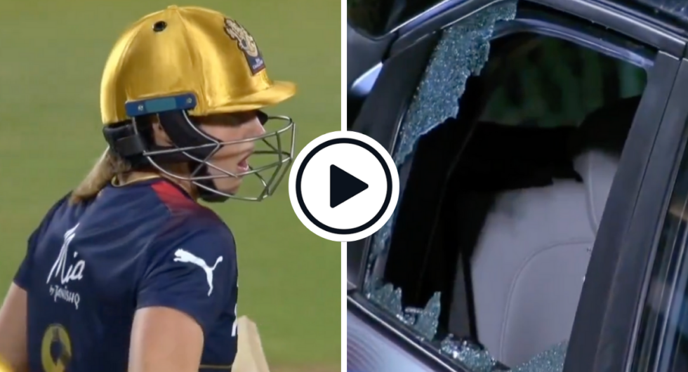 Ellyse Perry smashes car window with leg-side six