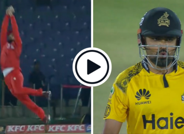 Watch: Shadab Khan takes 'flying' catch to dismiss Babar Azam in PSL Eliminator