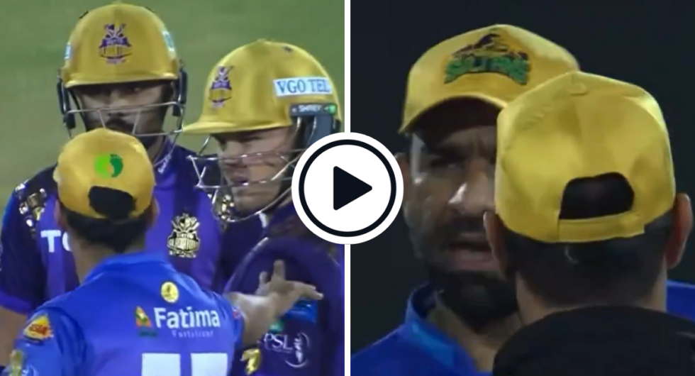 Jason Roy and Iftikhar Ahmed involved in a heated confrontation during a Pakistan Super League game