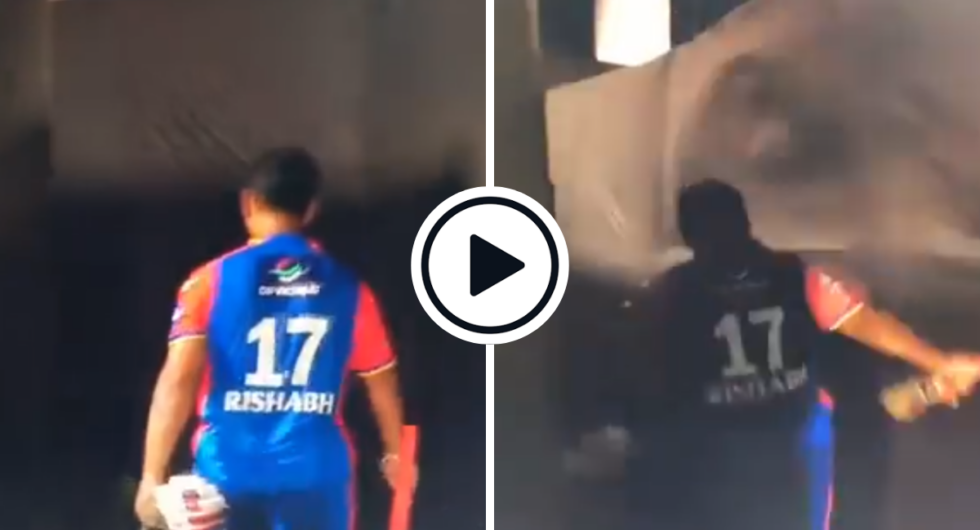 Delhi Capitals captain Rishabh Pant walks back to the dressing room after being dismissed against Rajasthan Royals in IPL 2024.