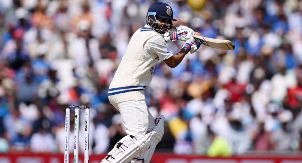 Ajinkya Rahane of India bats during day three of the ICC World Test Championship Final between Australia and India at The Oval on June 09, 2023 in London, England.