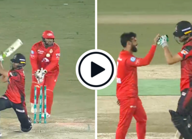 Watch: Shaheen Afridi high-fives Shadab Khan after blistering cameo at No.5 ends