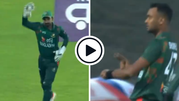 Watch: Shoriful Islam taunts Sri Lanka with ‘timed out’ celebration following World Cup controversy