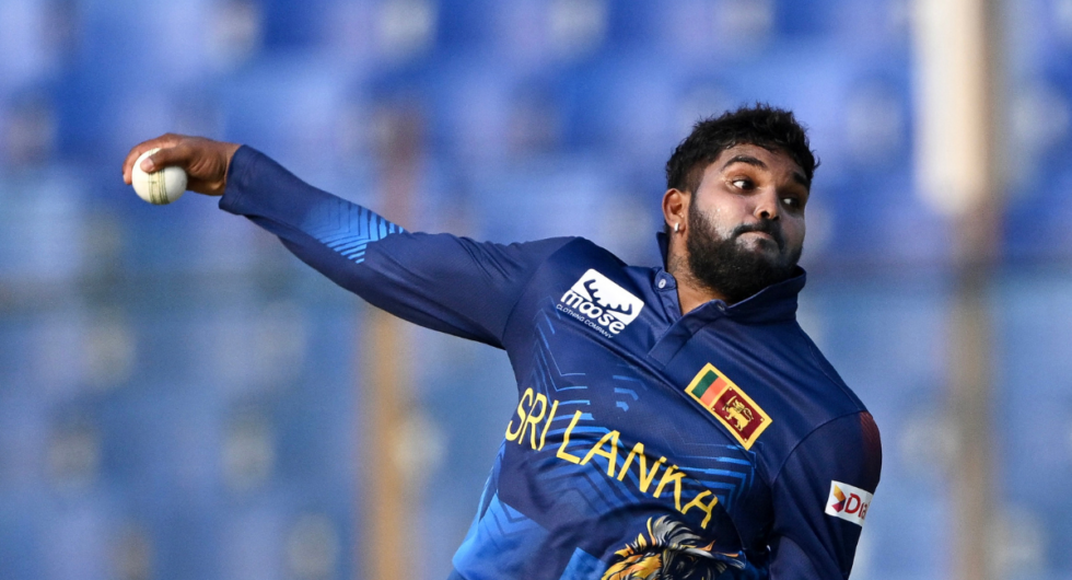 Sri Lanka all-rounder Wanindu Hasaranga bowling in an ODI against Bangladesh