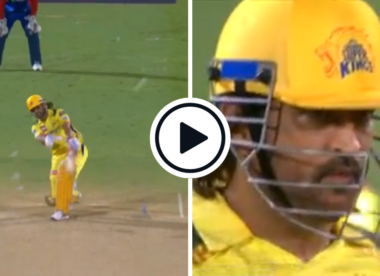 Watch: 46.4.6 – Vintage MS Dhoni turns back the clock in final over assault against Anrich Nortje