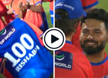 Watch: Rishabh Pant presented with special jersey ahead of 100th IPL match