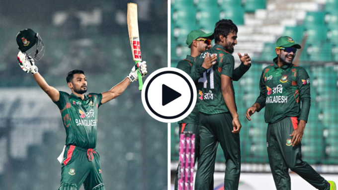 Watch highlights: Shanto century guides Bangladesh to win after early collapse in first ODI | BAN vs SL 2024