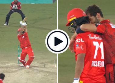 Watch: Shaheen, Naseem share hug after all-action six, six wicket sequence