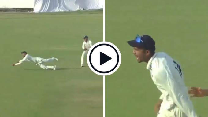 Watch: Vidarbha captain dismissed after stunning one-handed slip catch by MP substitute fielder in Ranji Trophy semi-final