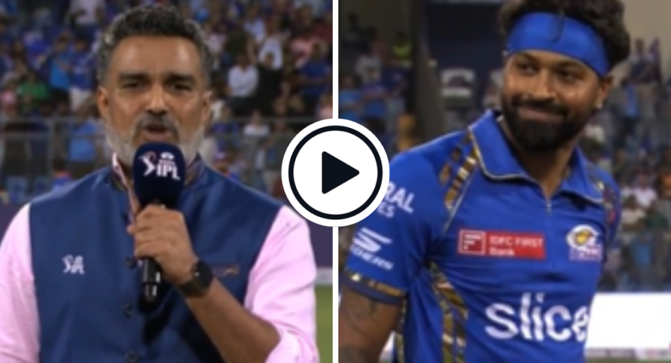 Watch: Sanjay Manjrekar, a presenter at the toss during Mumbai Indians’ home game against Rajasthan Royals, asked the crowd to “behave”