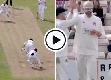 Watch: Nathan Lyon snares James Vince for maiden Lancashire wicket