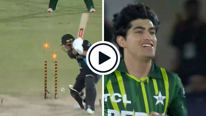 Watch: Naseem Shah rips middle stump out of the ground with fiery yorker