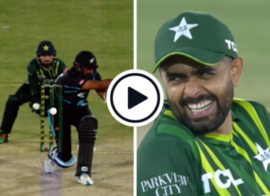 Watch: Babar and Rizwan in hysterics after Shadab Khan long hop gets unlikely lbw