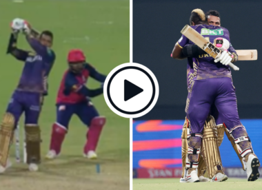 Watch: Narine smashes Chahal for six, four, six, four to reach maiden T20 hundred