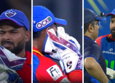 Rishabh Pant argues with umpires after wide review confusion