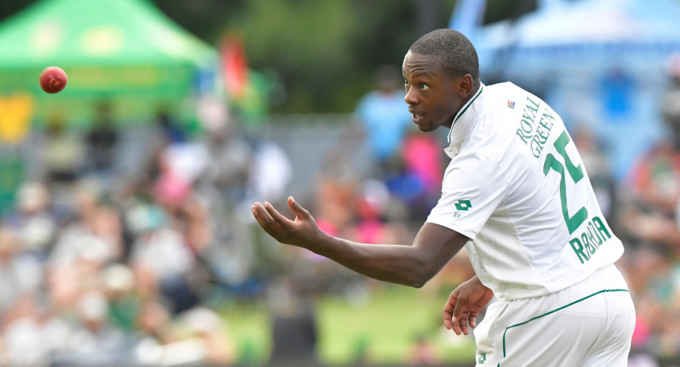 South Africa Test cricketer Kagiso Rabada in action in the field in a Test match