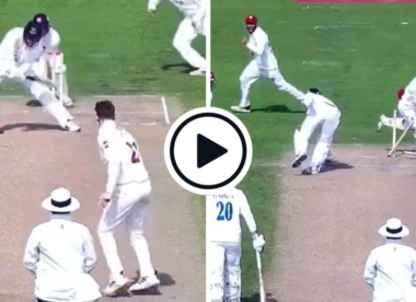 Watch: Batter gets stumped between legs in County Championship