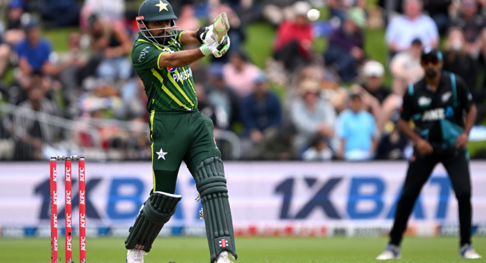 Babar Azam of Pakistan bats during game three of the T20 International series between New Zealand and Pakistan at University of Otago Oval on January 17, 2024 in Dunedin, New Zealand.