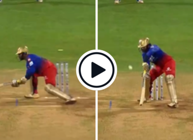Watch: Dinesh Karthik ramps and edges four third man boundaries in five balls