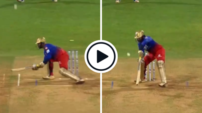 Watch: Dinesh Karthik ramps and edges four third man boundaries in five balls