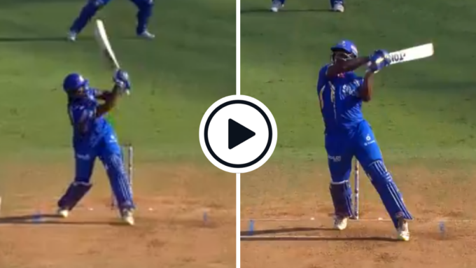 Watch: 4, 6, 6, 6, 4, 6 - Romario Shepherd smashes Anrich Nortje for 32 runs in an over