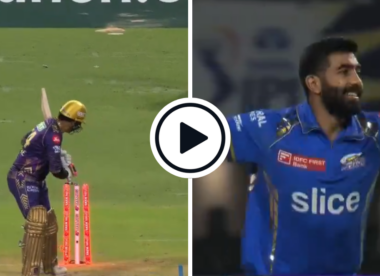Watch: Narine bizarrely bowled first ball after leaving in-swinging Bumrah yorker