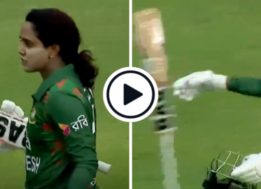 Watch: Bangladesh batter hurls bat and helmet over boundary after marginal lbw decision