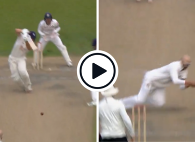 Watch: Nathan Lyon takes exceptional full-stretch catch off his own bowling