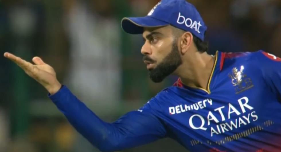 Virat Kohli possibly breached the IPL Code of Conduct for celebrating his direct run out of Shahrukh Khan with an air kiss