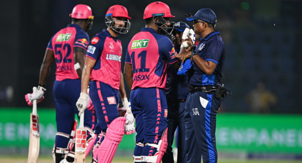 Sanju Samson was involved in an animated chat with the on-field umpires after a controversial boundary catch ended his knock of 86