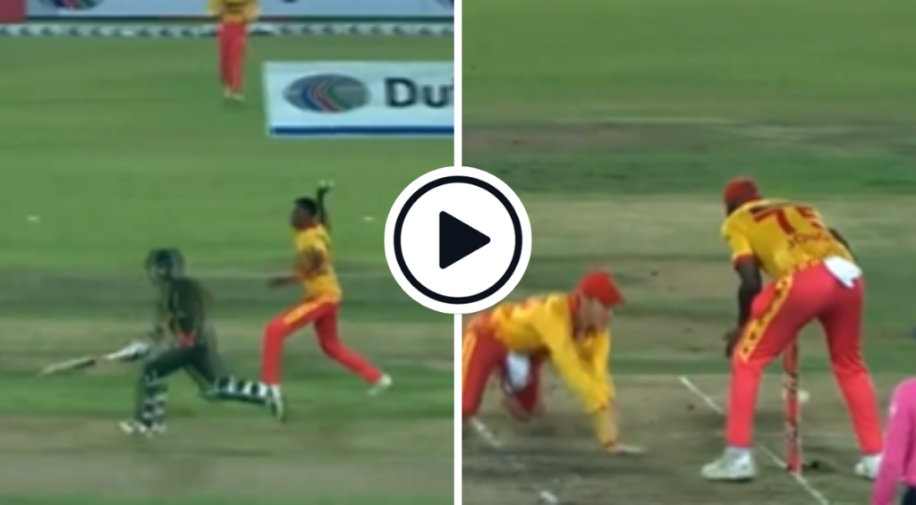 Watch: Mustafizur Rahman survived two run outs in one delivery after a horrible mix-up by the Zimbabwe fielders