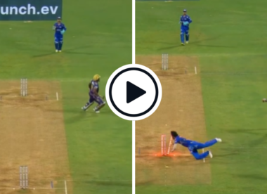 Watch: Andre Russell run out in chaotic style after being sent back late by Iyer
