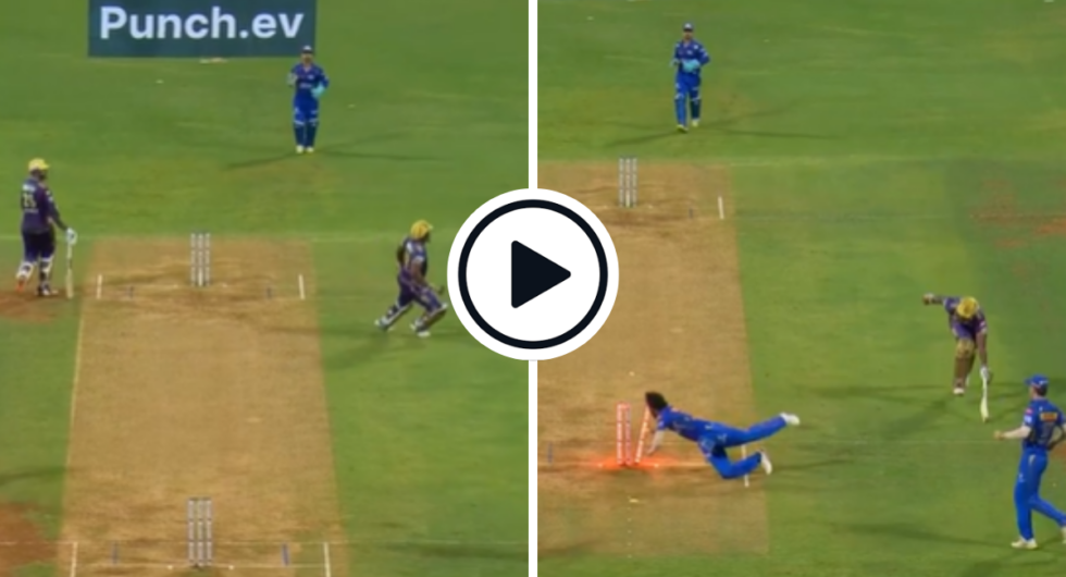 Watch: Andre Russell almost ran two runs by himself and fell short of his crease in the end at a crucial juncture during KKR vs MI