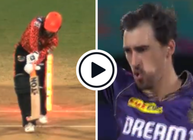 Watch: Mitchell Starc hits timber with magic outswinger in first over of IPL 2024 final