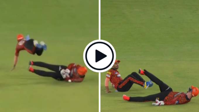Watch: Heinrich Klaasen gives Rahul Tripathi death stare after collision causes dropped catch